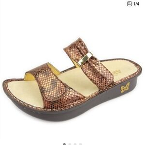 Alegria Karmen Riches Bronze Snakeskin Leather Sandals KAR-742 Brown40 US 9.5-10